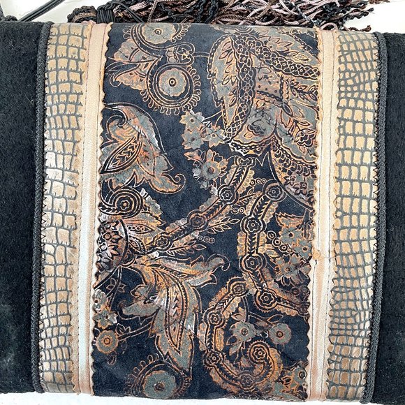 1990s vintage mixed material envelope style shoulder bag - Picture 9 of 10